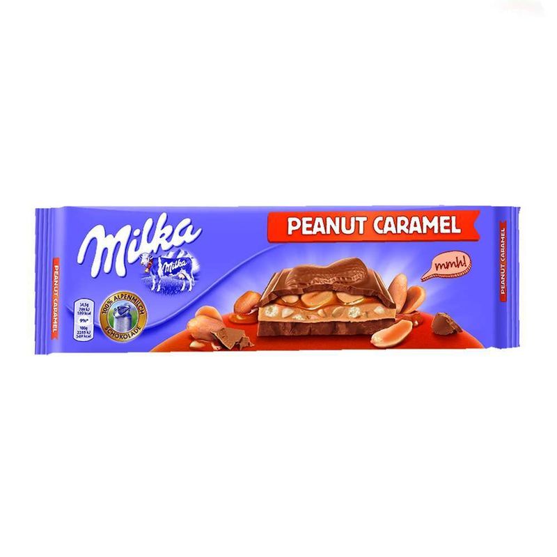 Ciocolata cu arahide si caramel Milka, 276 g