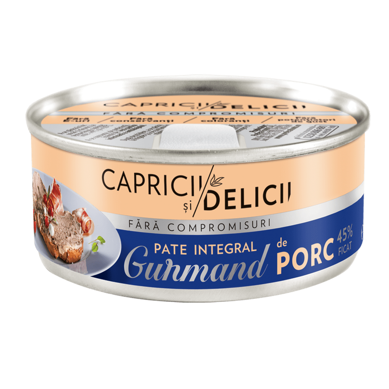 Pate din ficat de porc Capricii si Delicii, 115 g