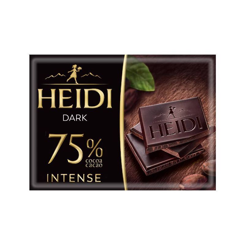 Ciocolata neagra Heidi, 75% cacao, 27 g