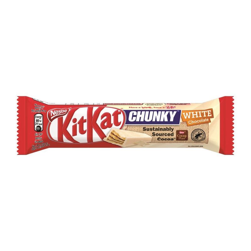 Baton cu ciocolata alba KitKat Chunky, 40g
