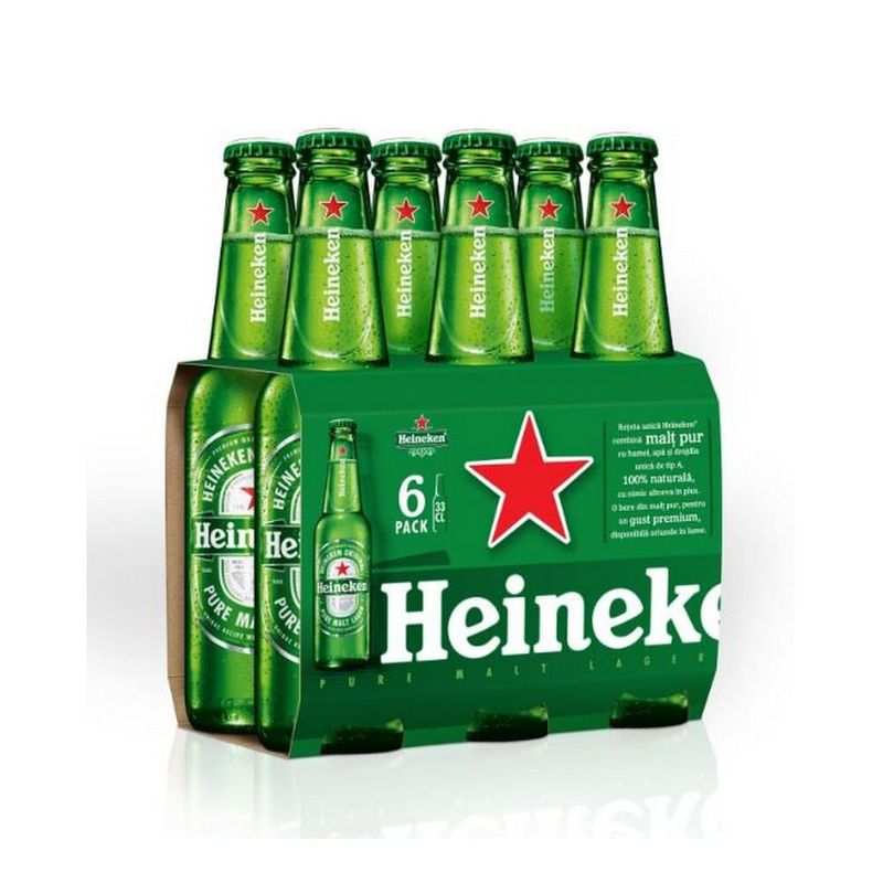 Bere blonda Heineken, 6 x 0.33 l