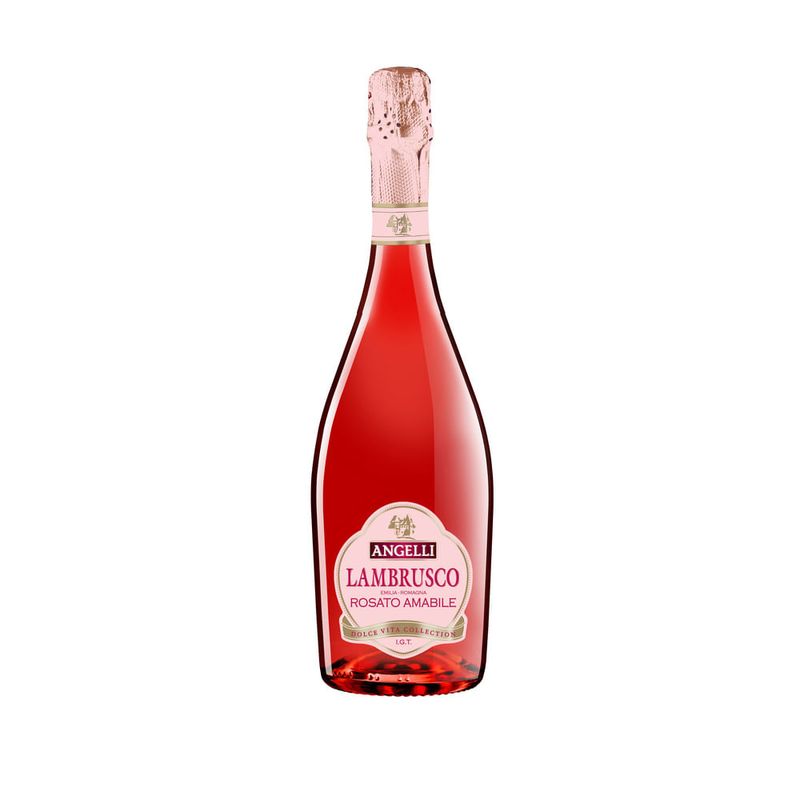 Vin spumant rose demidulce Lambrusco Angelli, alcool 8%, 0.75 l