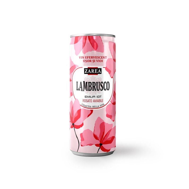 Vin roze spumant Zarea Lambrusco, alcool 8%, 0.2 l