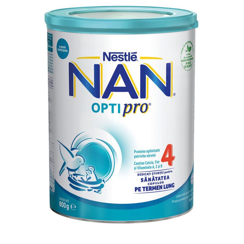 Lapte praf de varsta mica Nestle NAN OPTIPRO 4, de la 2 ani, 800g