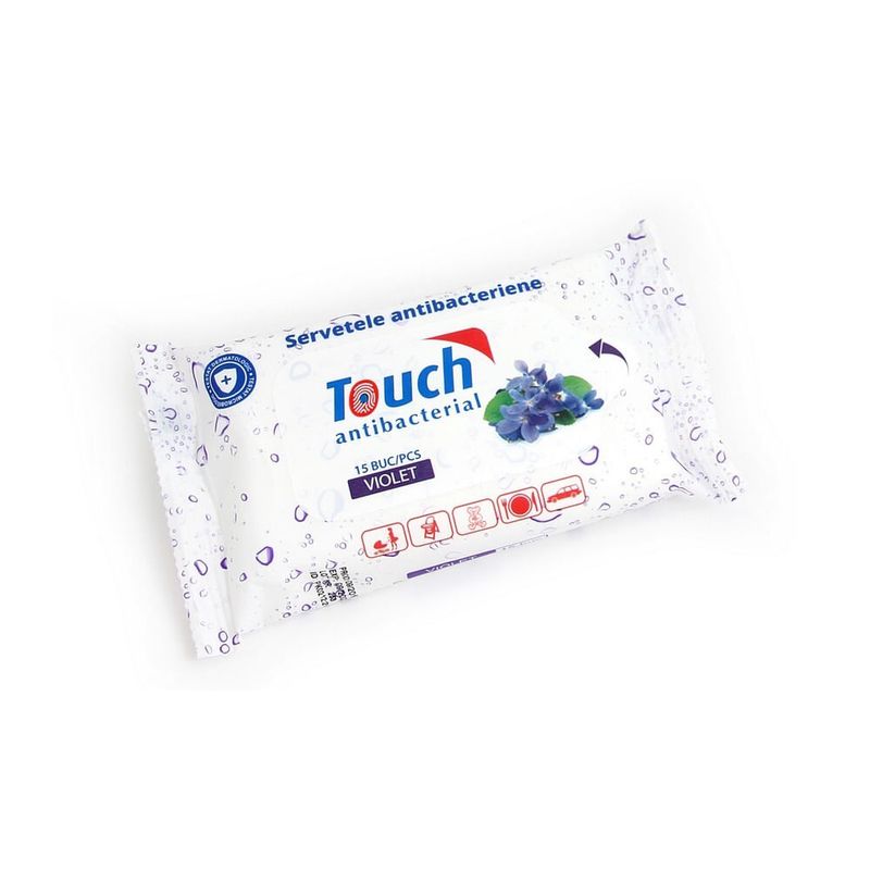 Servetele umede dezinfectante Touch, 15 bucati