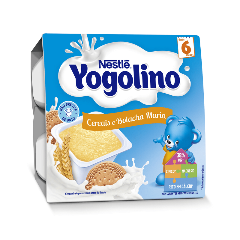 Gris cu lapte si biscuiti Yogolino Nestle, de la 6 luni 4 x 100 g