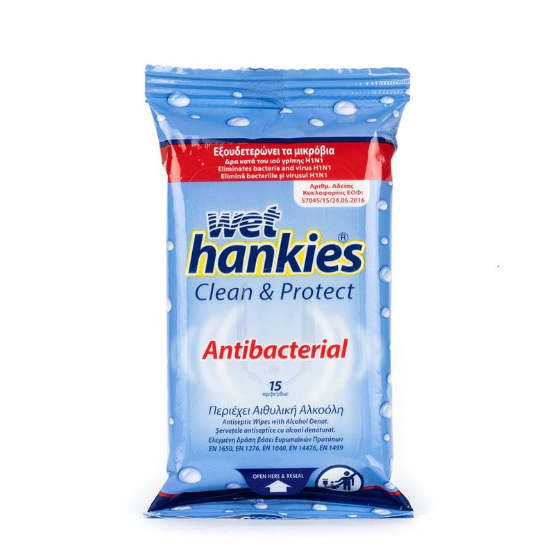 Servetele umede antibacteriene Wet Hankies, 15 bucati