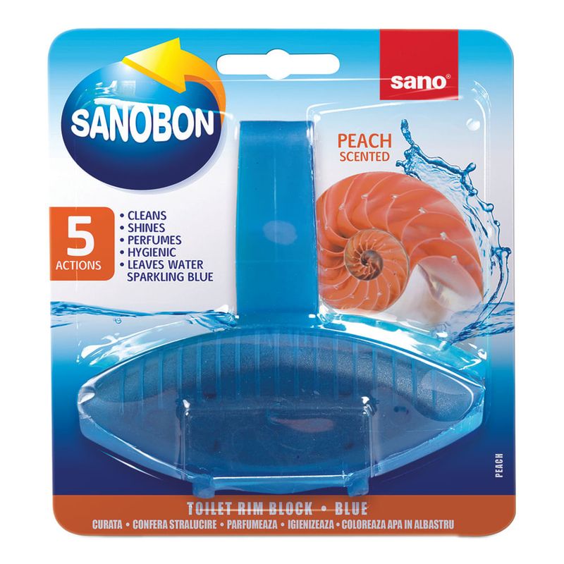 Odorizant pentru toaleta Sano Bon Blue Peach 5 in 1