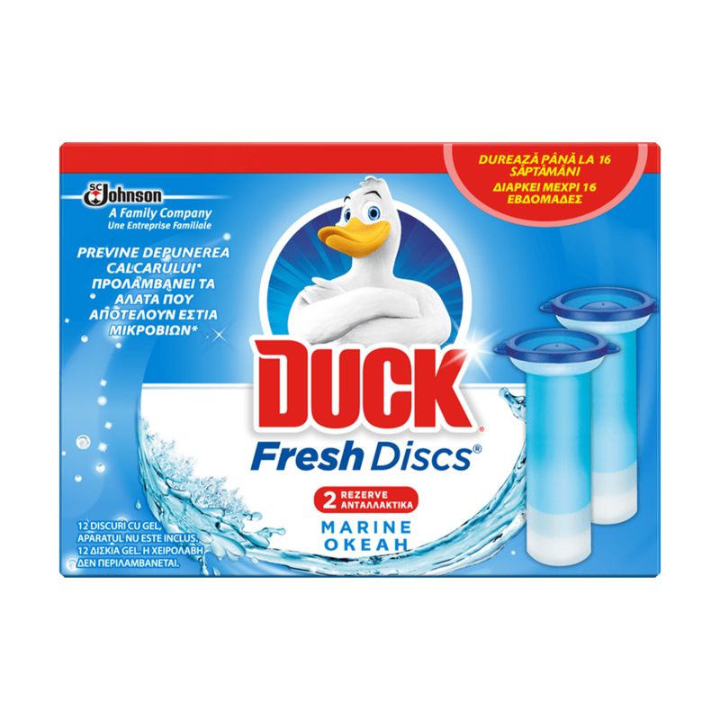 Rezerve odorizant pentru toaleta Duck Fresh Discs Marine, 72 ml
