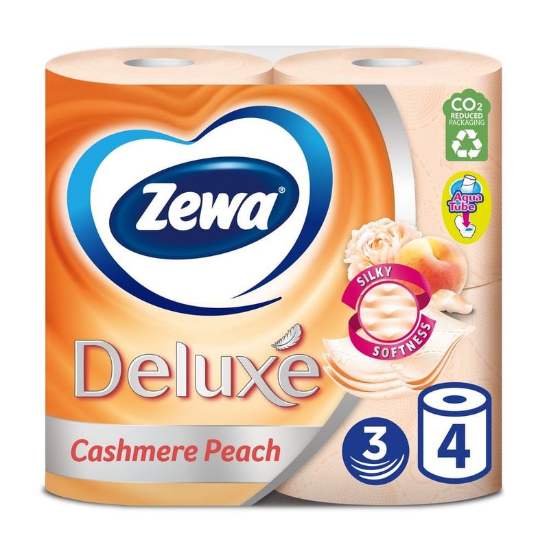 Hartie igienica Zewa Deluxe Cashmere Peach 4 role, 3 straturi