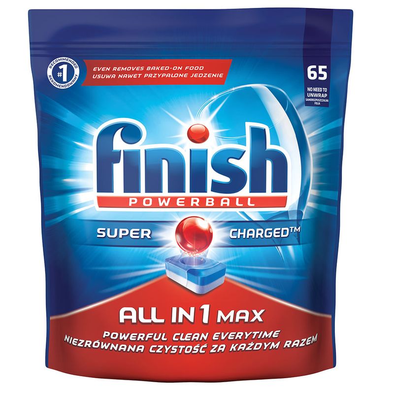 Detergent pentru masina de spalat vase Finish All in One Max 65 tablete
