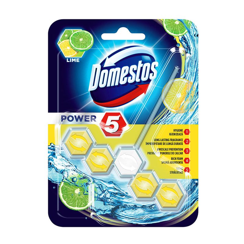 Odorizant pentru toaleta Domestos Power 5 Lime, 55 g