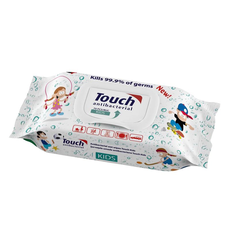 Servetele antibacteriene Touch, pentru copii, 70 bucati