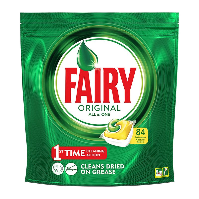 Detergent de vase capsule Fairy All in One,  84 bucati