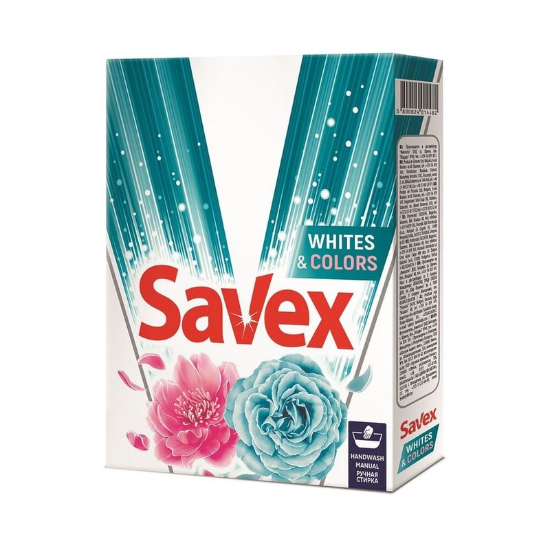 Detergent pudra manual Savex White Colors 400 g