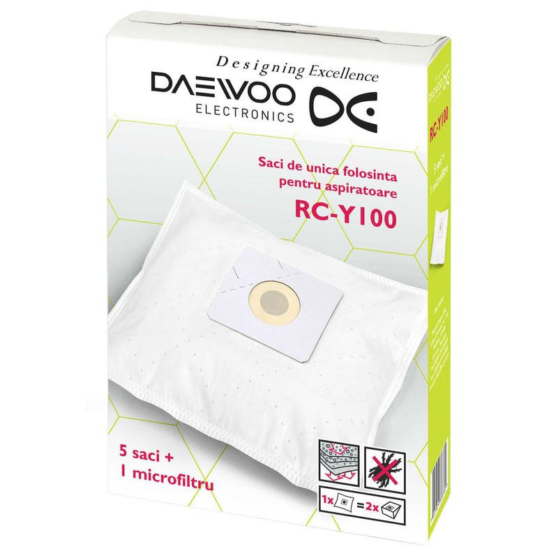 Set 5 saci de aspirator + 1 microfiltru Daewoo RC-Y100