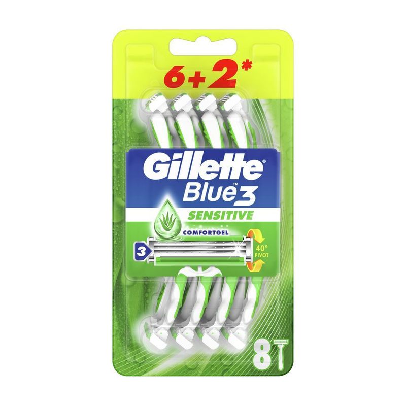 Aparat de ras Gillette Blue3 Sensitive, 8 bucati
