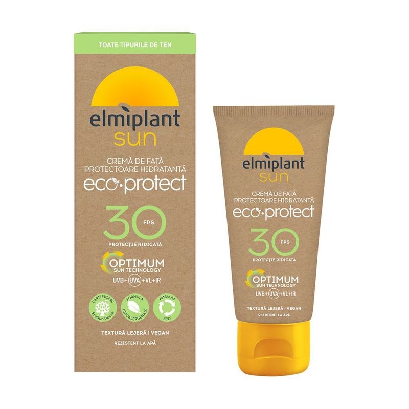 Crema de fata protectie solara ECO Elmiplant, SPF 30, 50ml