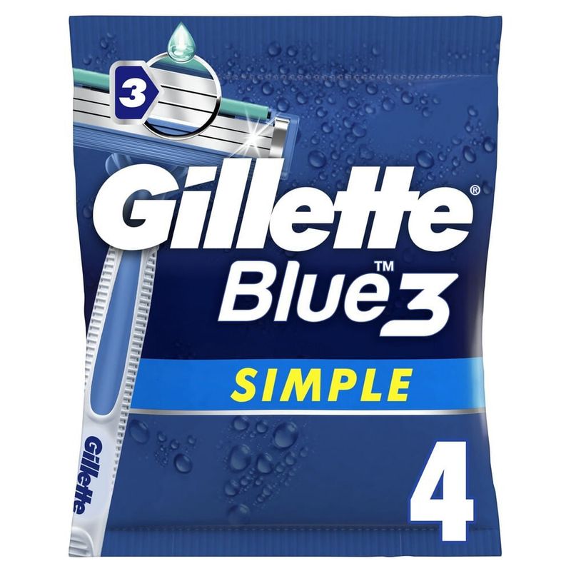 Aparat de ras Gillette Blue3 Simple, 4 bucati