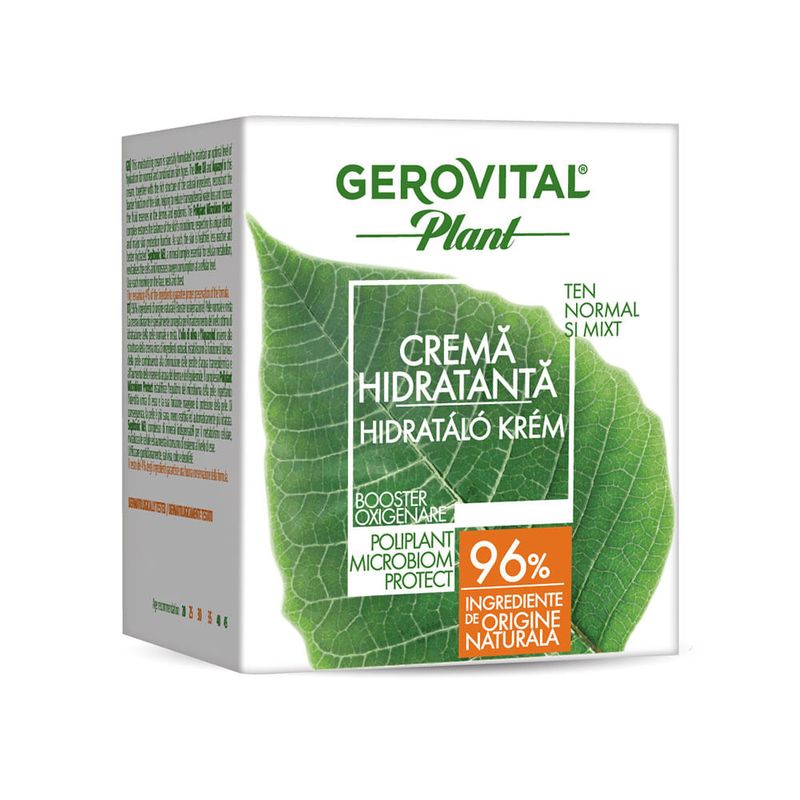 Crema hidratanta pentru ten normal si mixt Gerovital Plant, 50ml