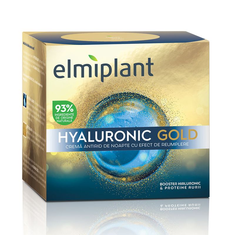 Crema de noapte Elmiplant Hyaluronic Gold, 50 ml