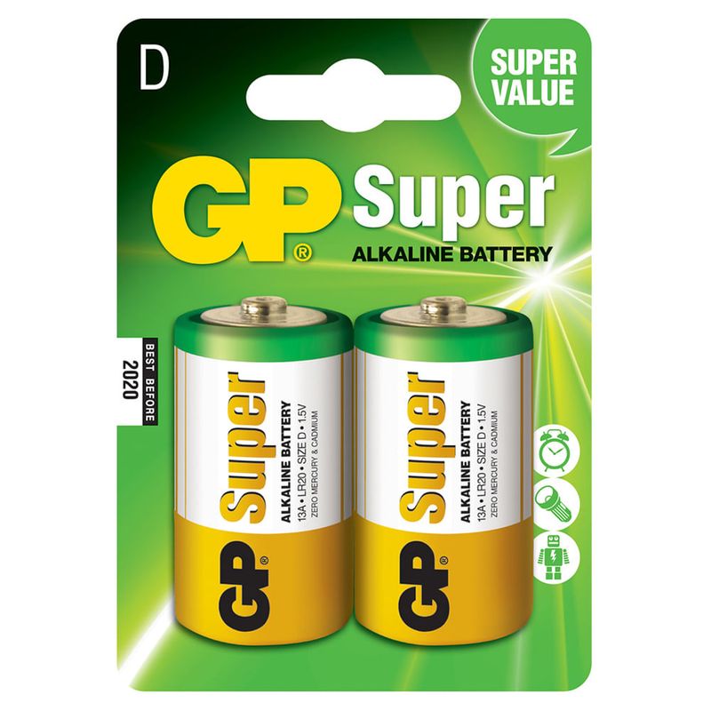 Baterie alcalina GP R20 (D) 2 bucati/blister