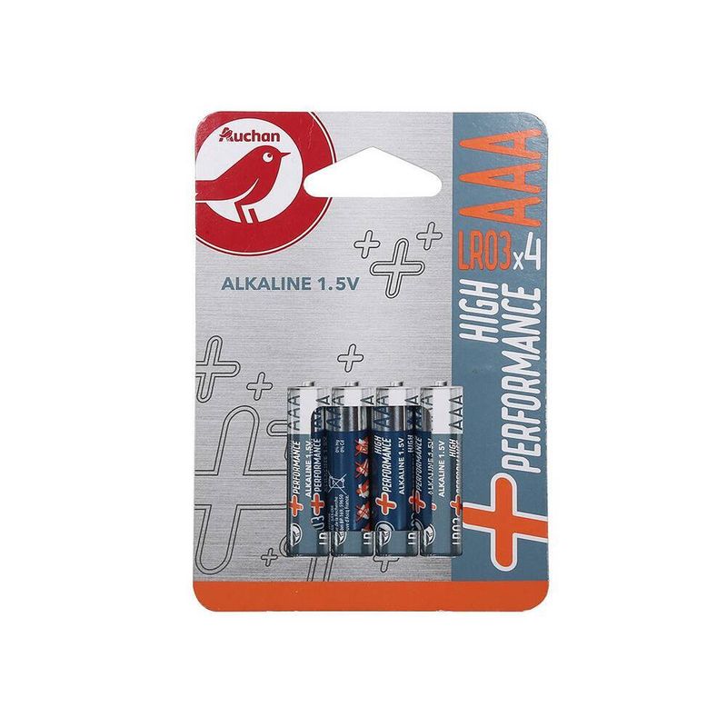 Set 4 baterii Auchan tip AAA, LR03