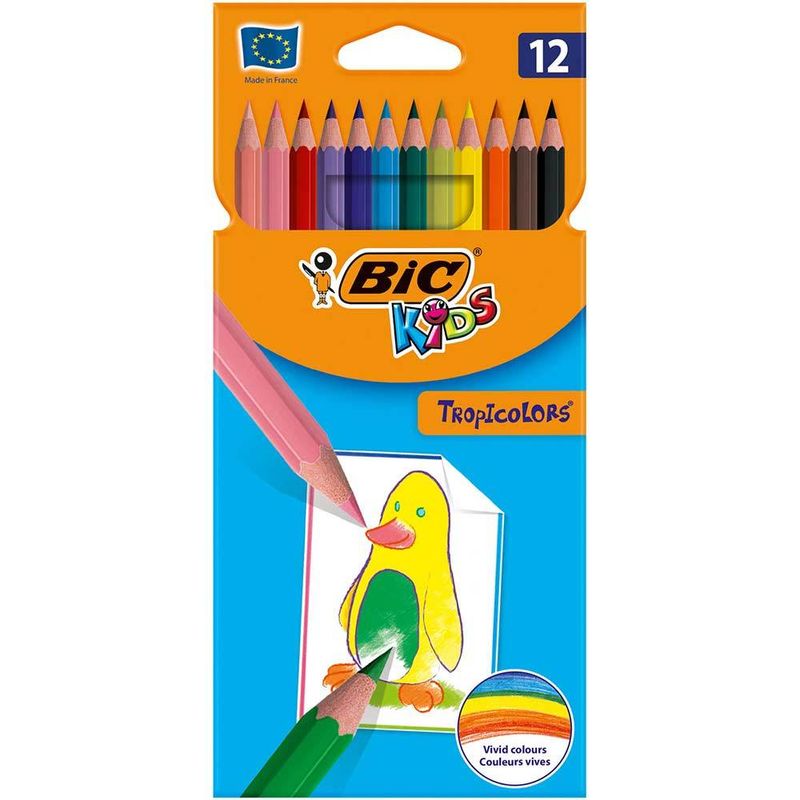 Set creioane colorate Bic Tropicolors, 12 bucati