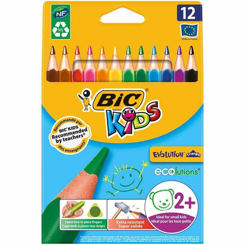 Set creioane colorate Bic Evolution pachet cu 12 bucati