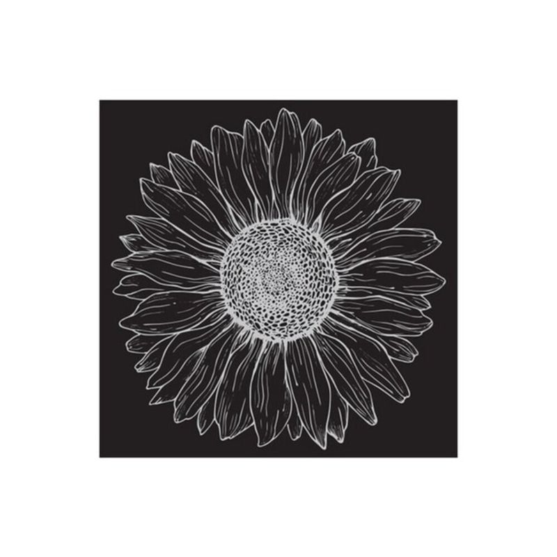 Panza neagra imprimata cu model de floare, 20 x 20 cm
