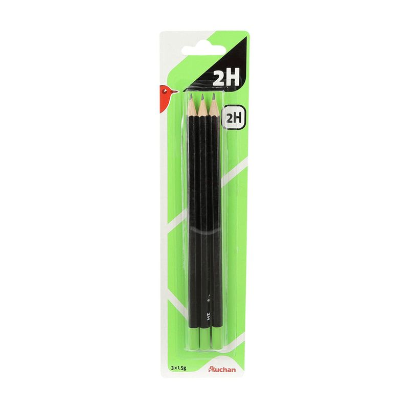 Set 3 creioane grafit 2H Auchan