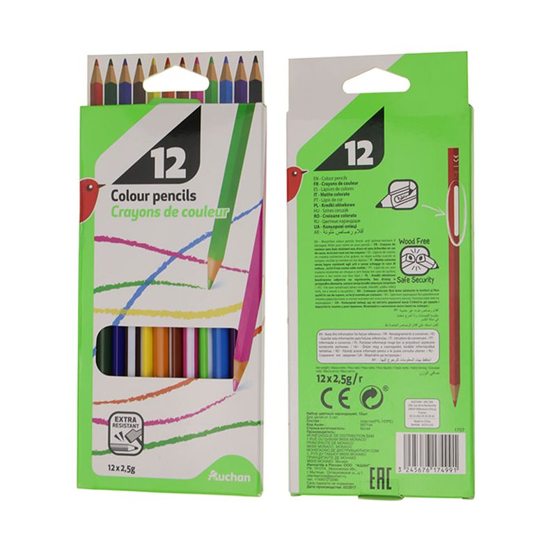 Set creioane colorate Auchan, 12 bucati