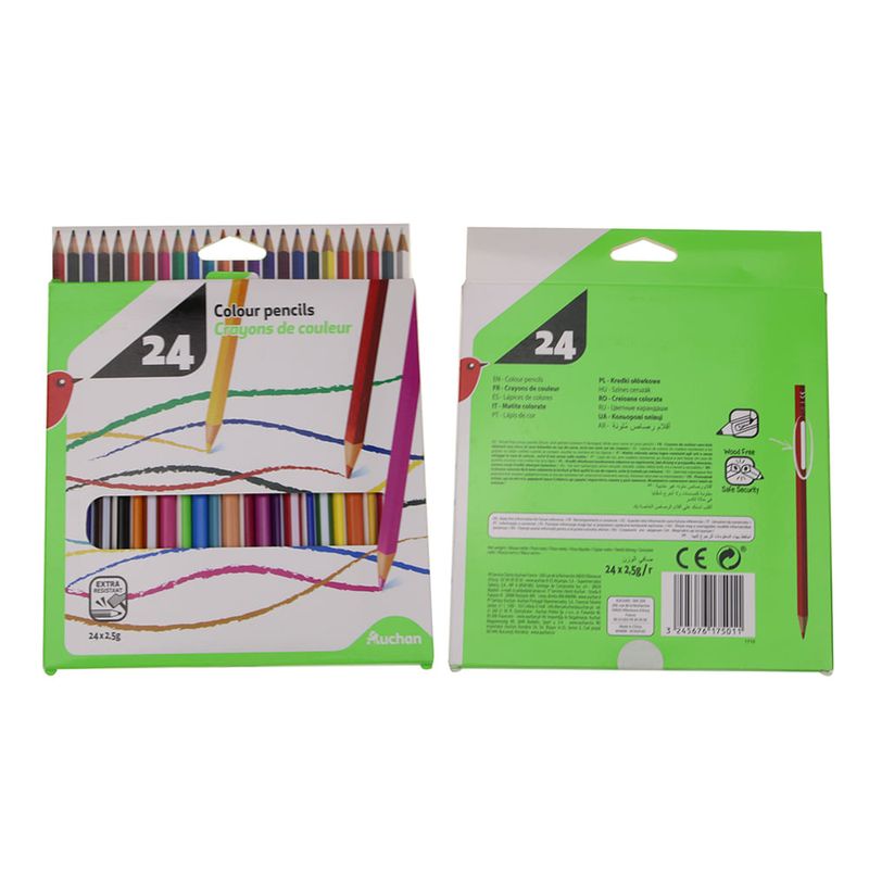 Set creioane colorate Auchan, 24 bucati