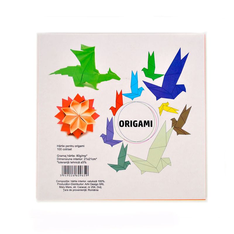 Hartie Origami Arhi Design, 21 X 21/ 100 coli/set