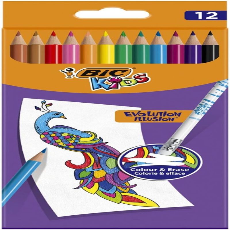 Set creioane colorate Bic evolution, 12 bucati