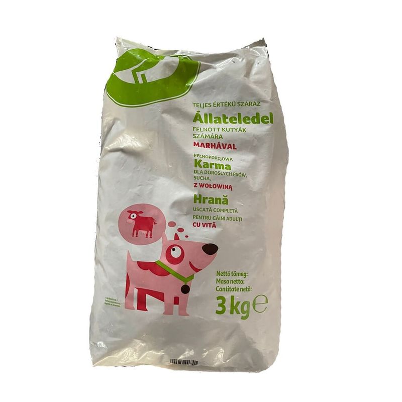 Hrana uscata pentru caini cu vita Auchan, 3kg