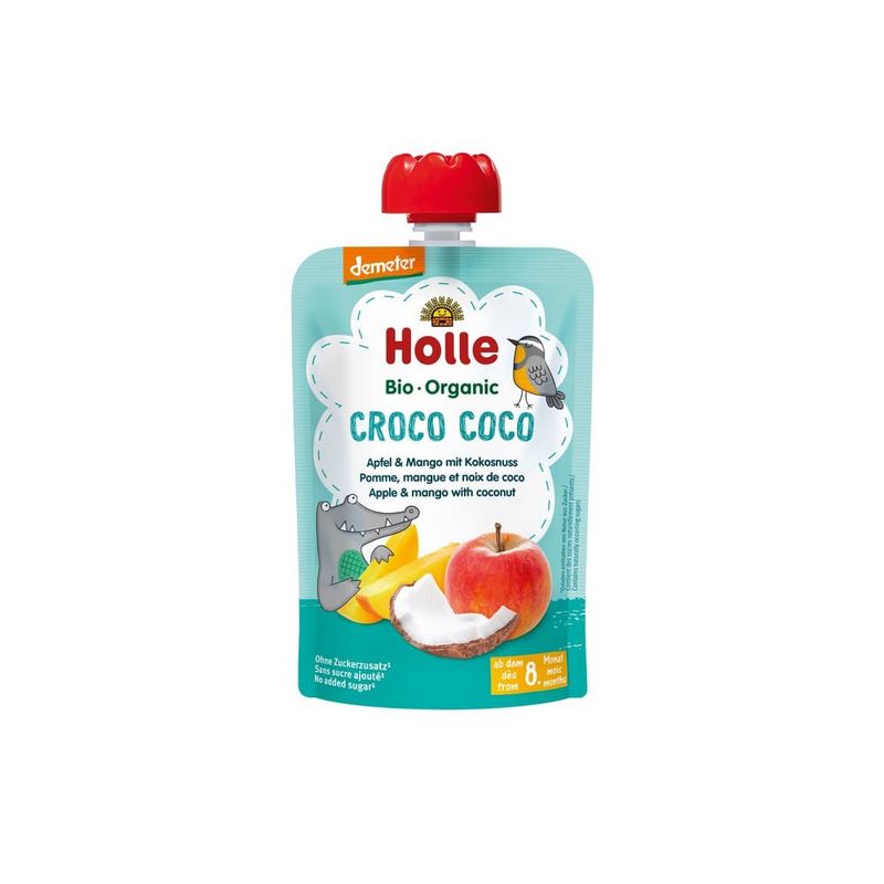 Piure de mere cu mango si nuca de cocos ECO Croco Coco, 100g