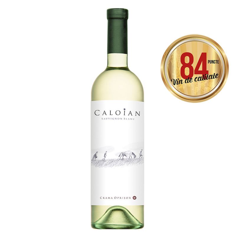 Vin alb sec Caloian, Sauvignon Blanc, 0.75 l
