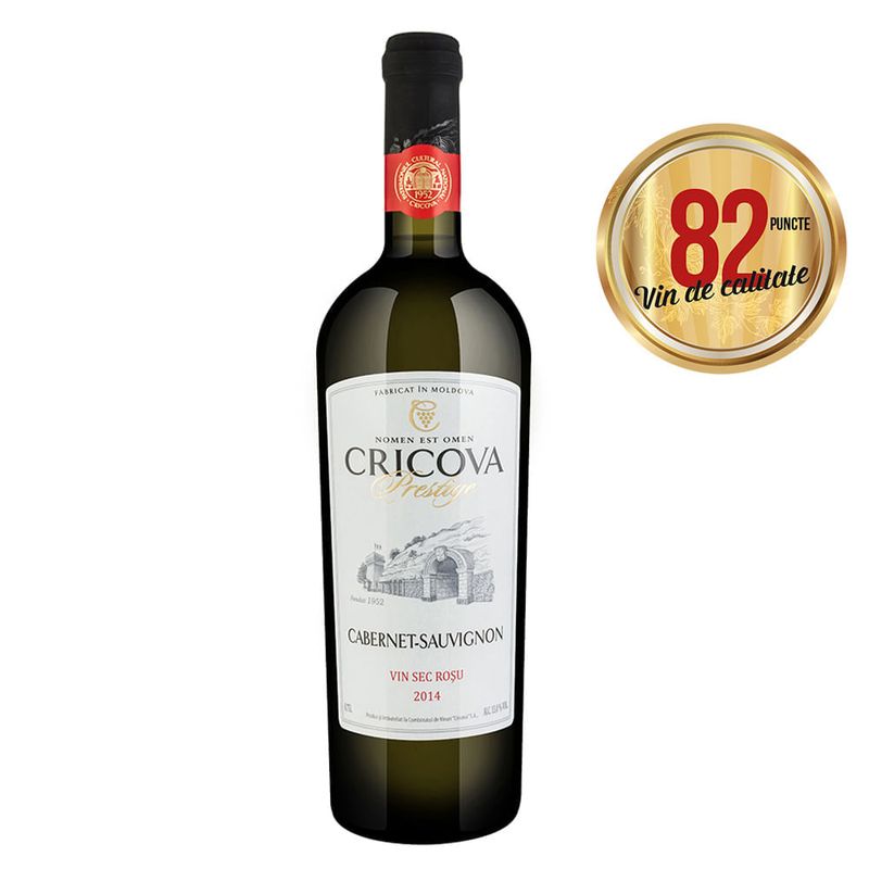 Vin rosu sec Cricova, Cabernet Sauvignon, 0.75 l