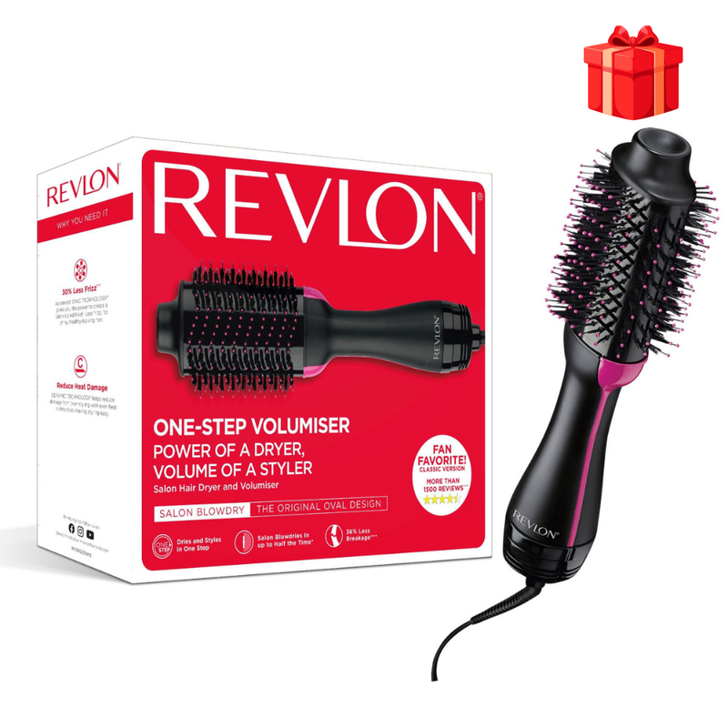 Perie electrica fixa REVLON One-Step Hair Dryer  Volumizer, RVDR5222E2, pentru par mediu si lung