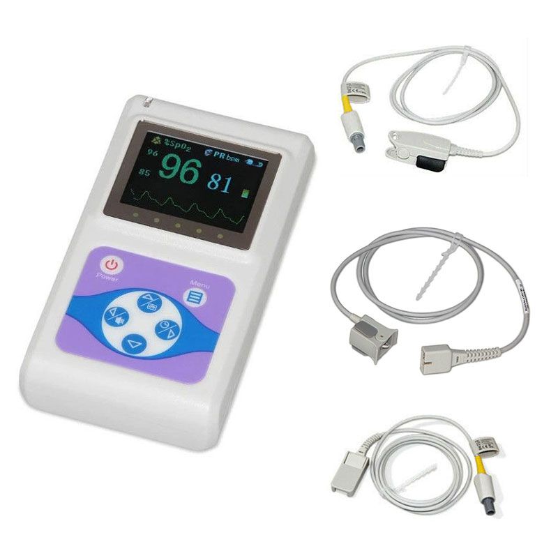 Pulsoximetru profesional Contec CMS60D, senzor adulti si senzor pediatric, cablu de extensie