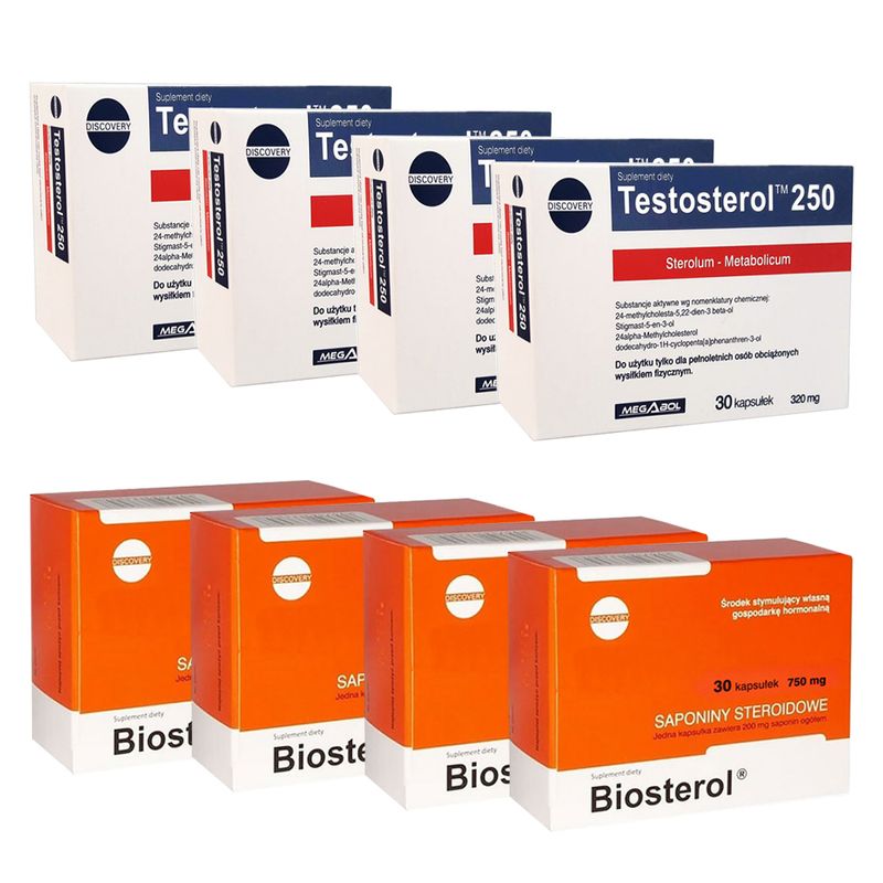 Pachet Megabol Biosterol, 120 cps plus Testosterol, 120 cps, stimulare testosteron si hormon de crestere, inhibare estrogen