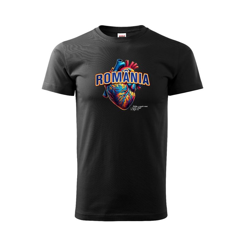 Tricou ROMANIA Inima Negru-L