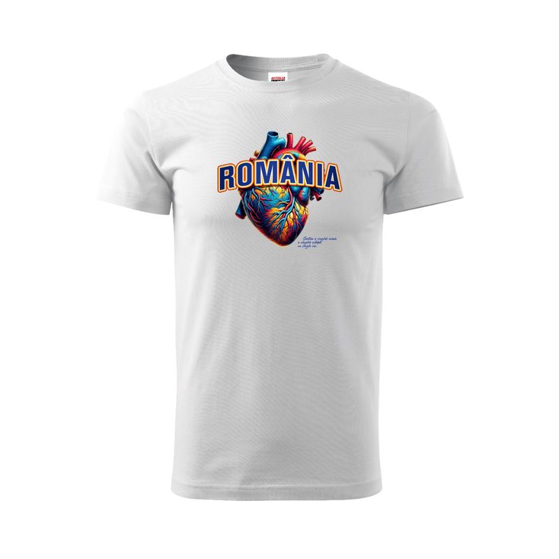 Tricou ROMANIA Inima Alb-L