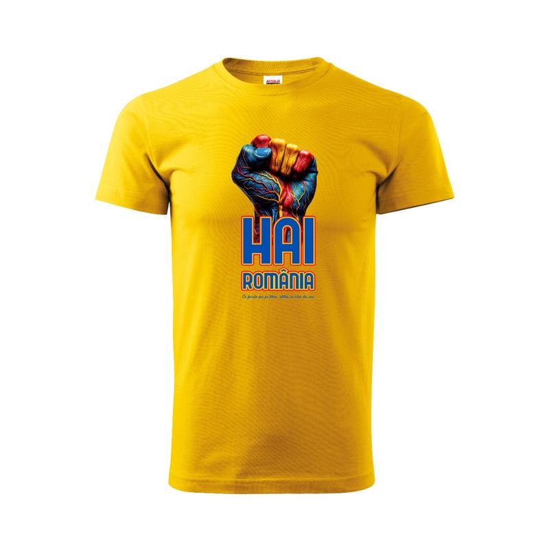 Tricou ROMANIA Pumn Galben-XXL