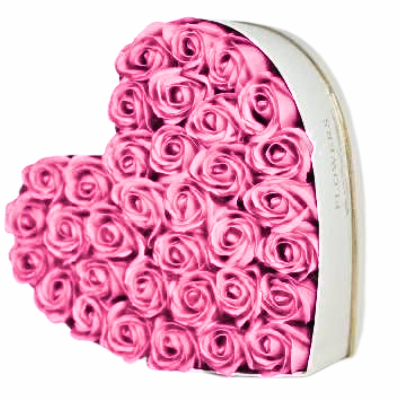 Aranjament cu trandafiri din sapun LOVE roz