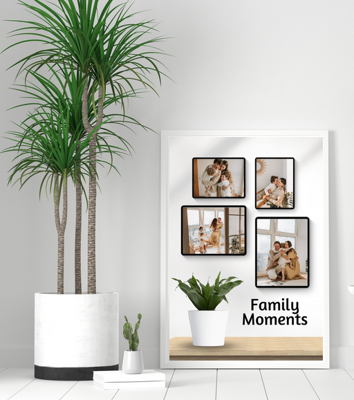 Tablou personalizat cu 4 poze de familie - Cadoul ideal pentru familie TA4_P1 Family Moments
