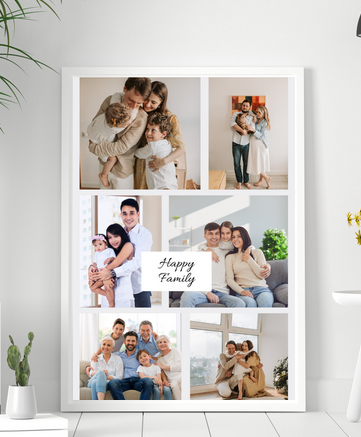 Tablou personalizat cu 6 poze de familie - Cadoul ideal pentru familie TA4_P8 Happy Family