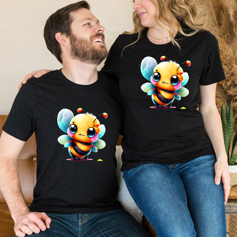 Set tricouri pentru cuplu personalizate Valentines Day VD2441 noi iubim albinele