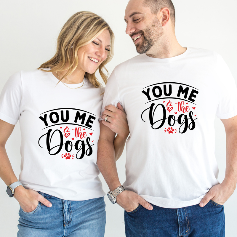 Set tricouri pentru cuplu personalizate Valentines Day VD2437 You Me  the Dogs